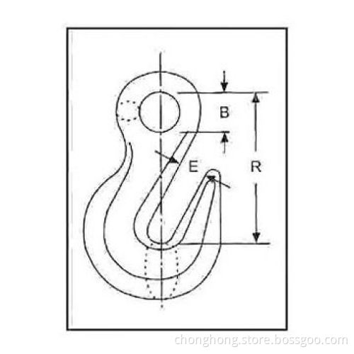 Eye Grab Hook, Made of Carbon Steel or Stainless Steel AISI304 or AISI316
